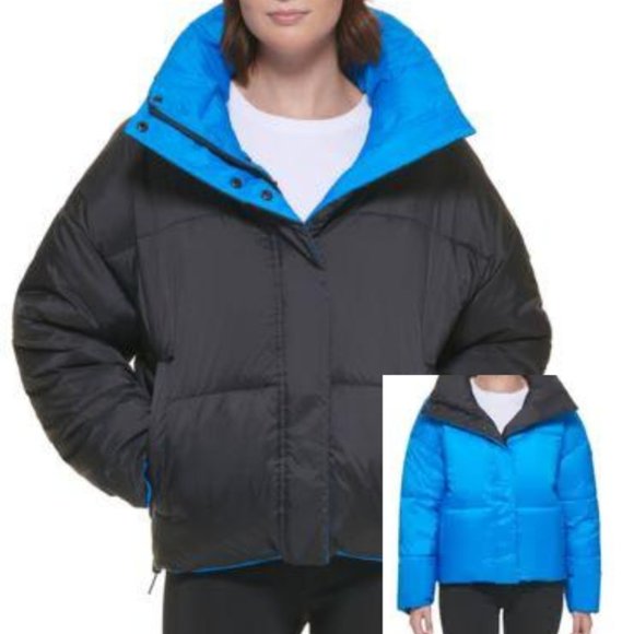 CALVIN KLEIN Performance Women's Reversible Oversized Zip-up Puffer Jacket